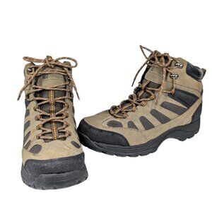 Rugged Outback Men's 12 Khaki Gray Faux Nubuck Lace Up Hiking Boots